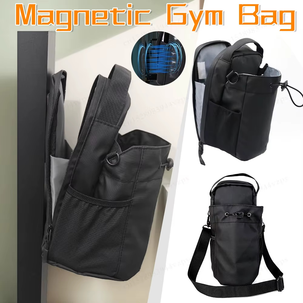Magnetic Gym Water Bottle Holder Portable Large-Capacity Storage Bag f