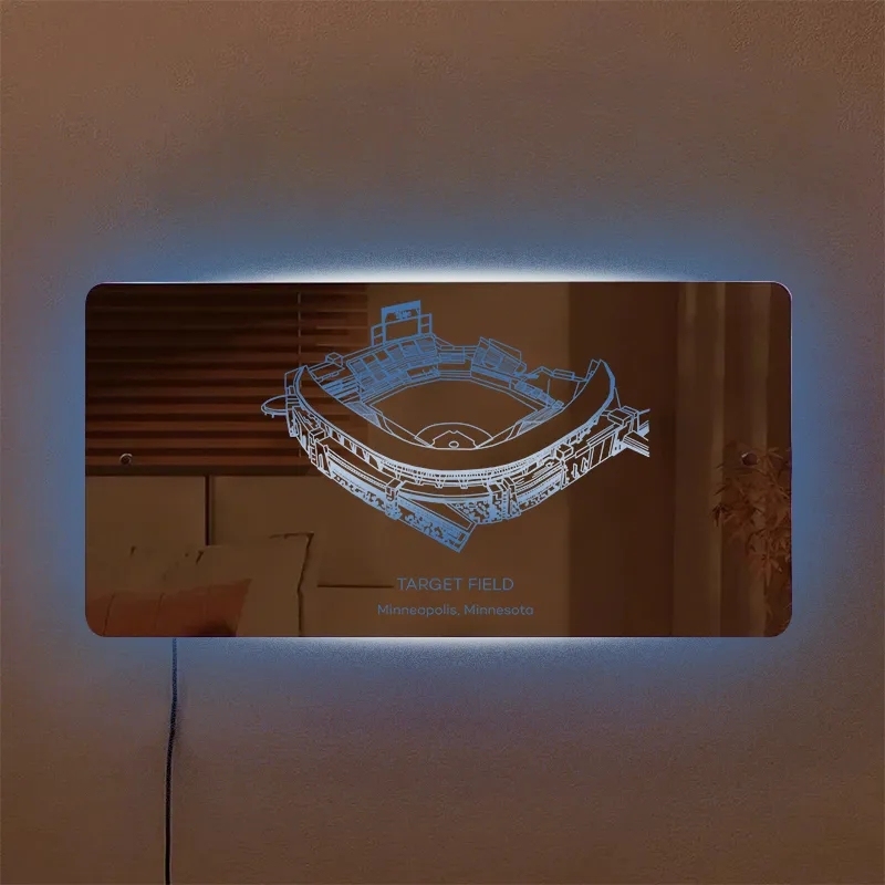 Yankee Stadium Mirror Light Custom Your Slogan Text Personalized Gift for Sport Lover