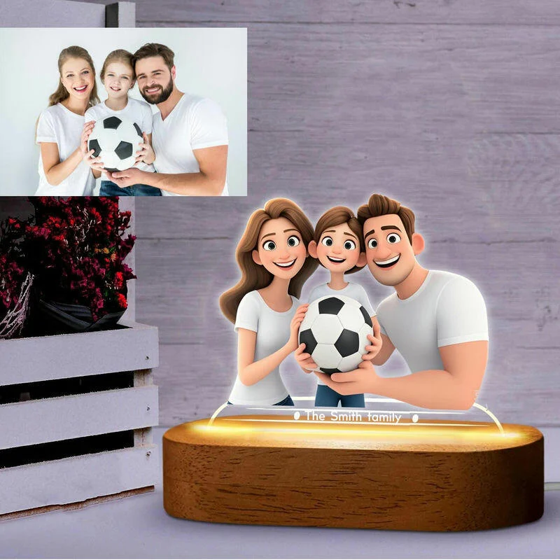 Personalized Cartoon Style Acrylic Plaque Lamp Cute Home Decoration