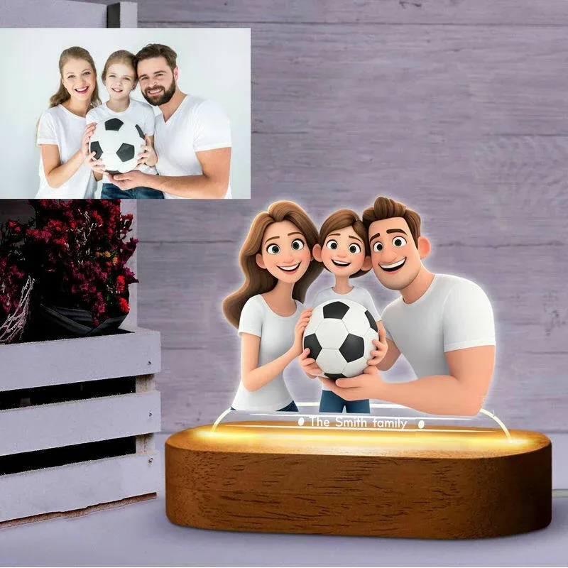 Personalized Cartoon Style Acrylic Plaque Lamp Cute Home Decoration