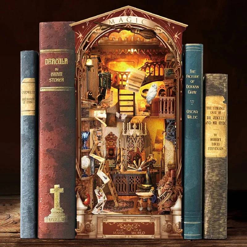 DIY Magic Wand Shop 3D Wooden Puzzle Handcrafted Book Shop Puzzle Unique Gifts for Halloween Christmas