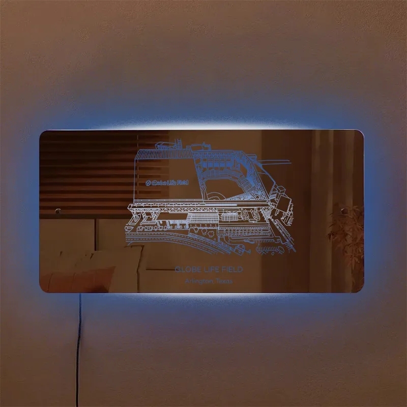 Yankee Stadium Mirror Light Custom Your Slogan Text Personalized Gift for Sport Lover