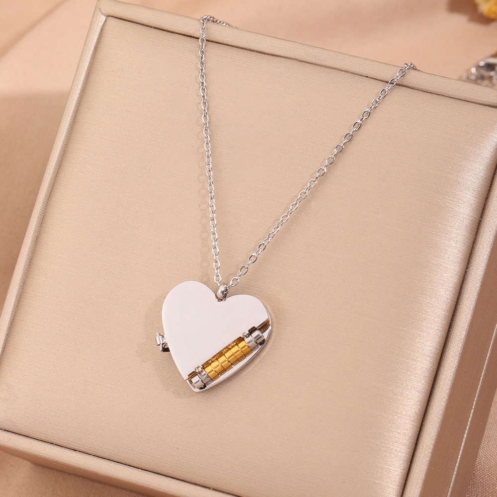 Personalized Heart Book Locket Necklace Custom Seven Page Message Book Pendant Secret Love Letter Anniversary Gift