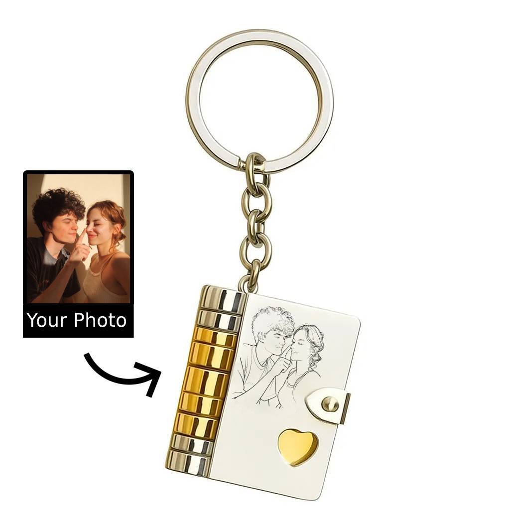 Personalized Photo Book Necklace – Romantic Locket Pendant with Love Messages Inside Adjustable Chain Jewelry Gift for Her, Valentine’s or Birthday