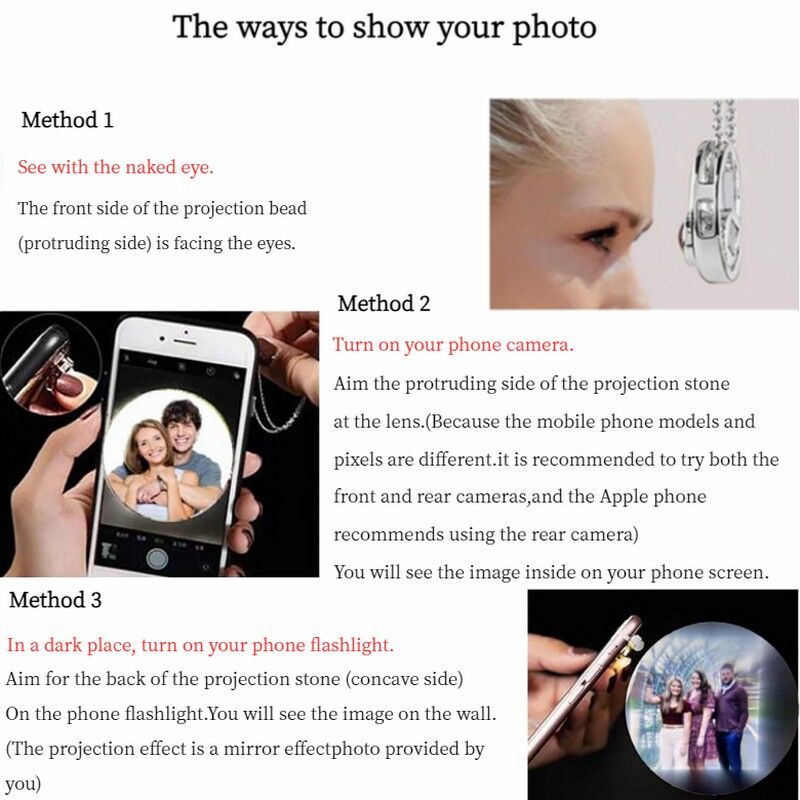 Personalized Photo Projection Ornament Projection Picture Pendant with Diamonds Special Gift for Christmas