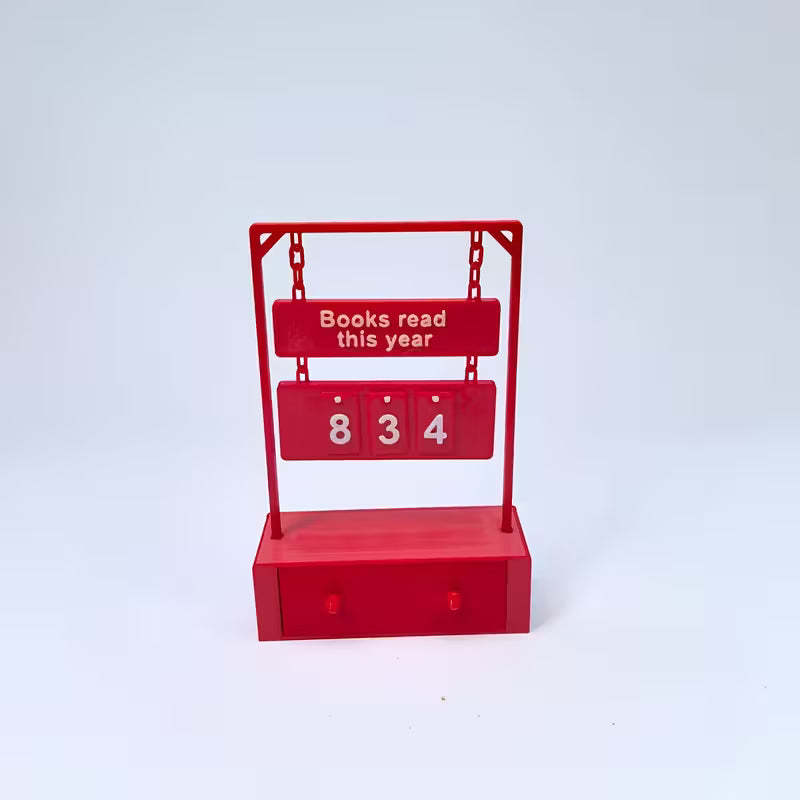 The "Books Read This Year" Counter - A Modern Minimalist Tracker for Your Shelf