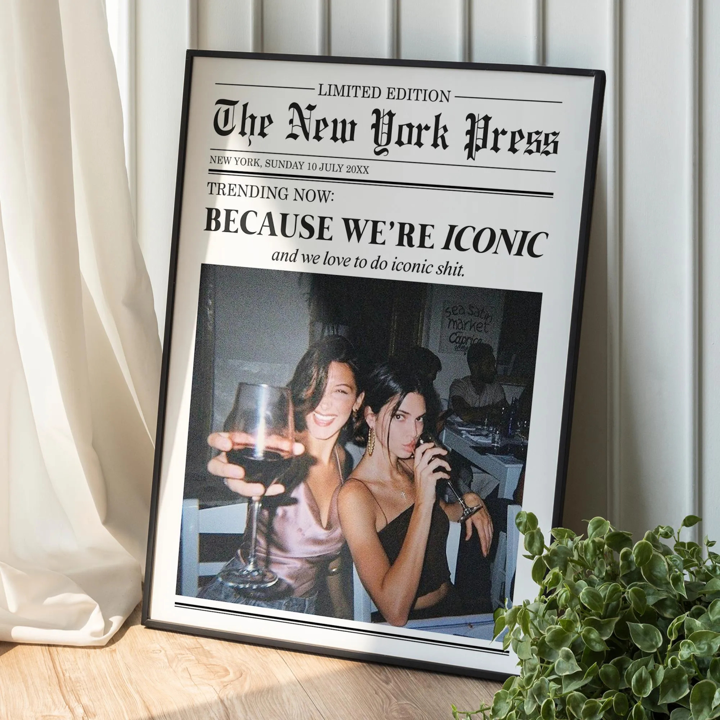 Custom Newspaper Print Frame Decor Personlaized Friendship Wall Art Decor Gift for Friends for Couple