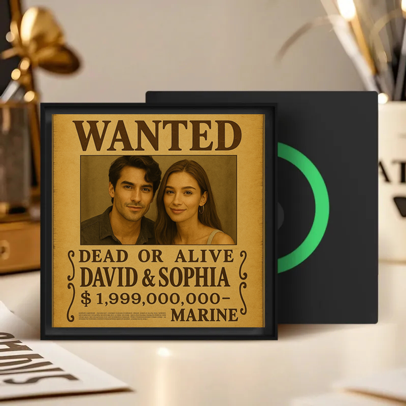 Custom Anime Bounty Couple Portrait Personalized Anime Style Wanted Poster Portrait Unique Captains' Couple Portrait