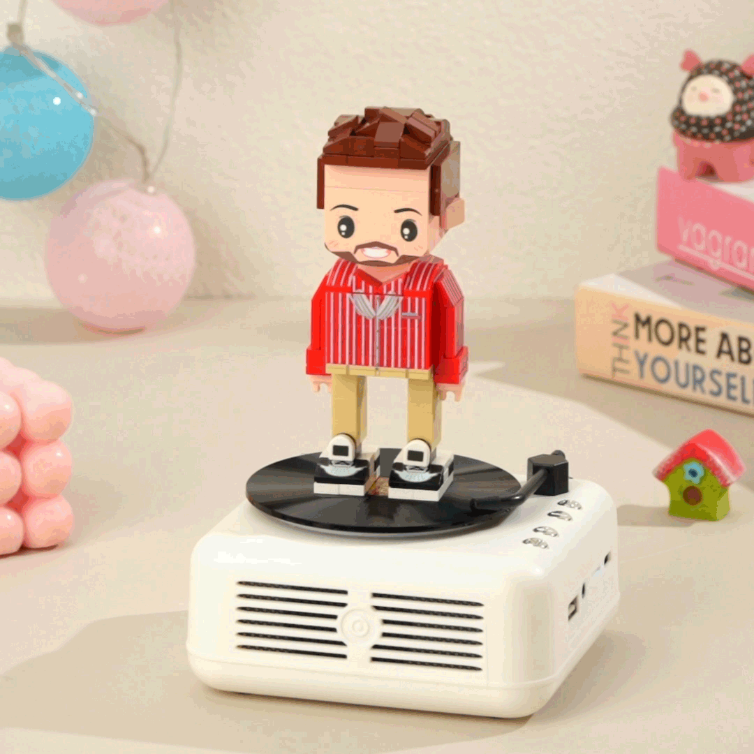 Custom Brick Figure with Bluetooth Base Speaker Brick Music Toy Gift For Him/Her