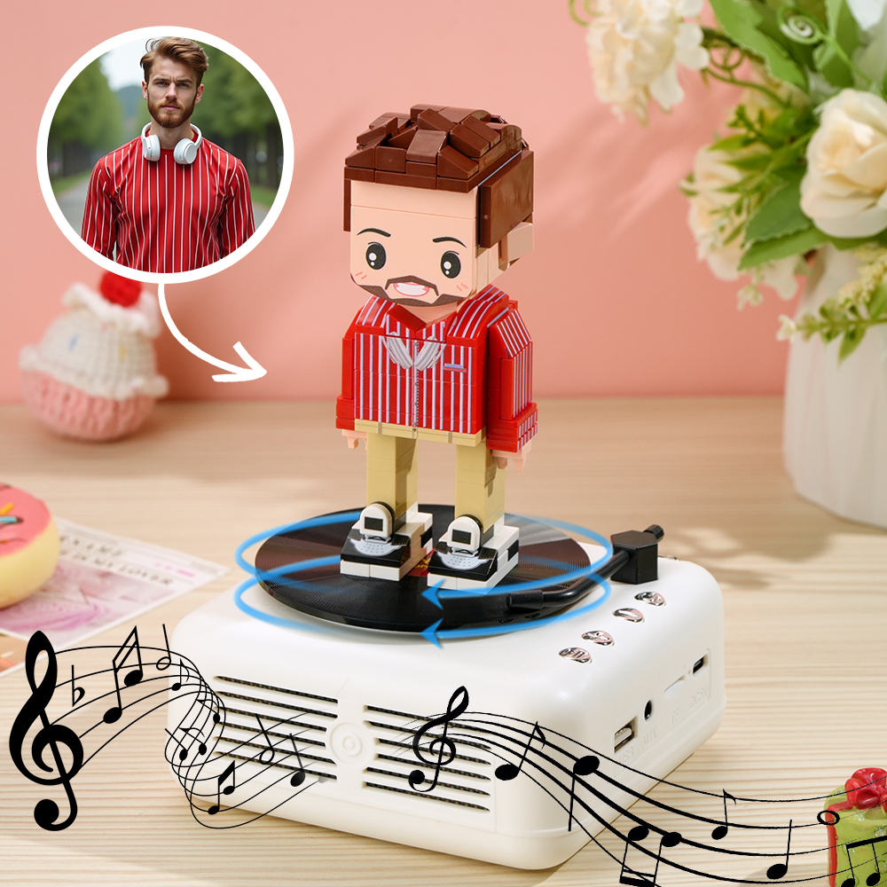 Custom Brick Figure with Bluetooth Base Speaker Brick Music Toy Gift For Him/Her