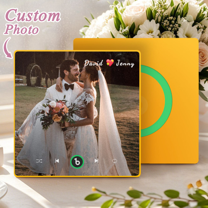 Custom Music & Photo Fridge Magnet Supports Bluetooth Connectivity Custom Music Fridge Magnet Couple Gift Singing Refrigerator Magnet Wedding Gift for Couple - MyCustomBrickFigures