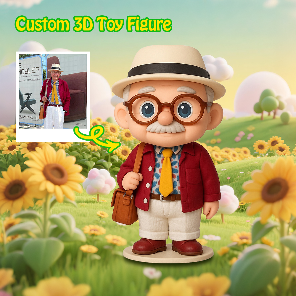 Personalized 3D Action Figure Turn Your Photo into a Unique Father's Day Gift for Dad or Grandpa