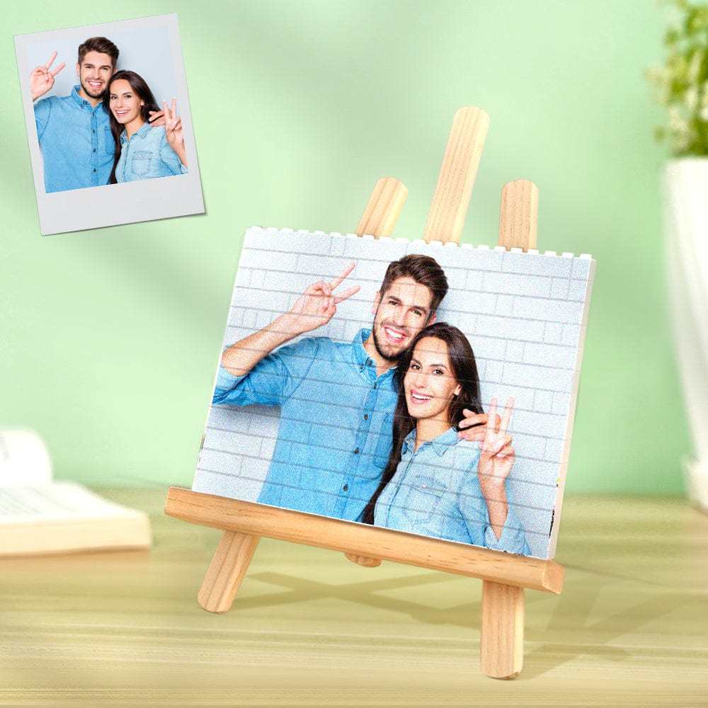 Custom Building Brick Photo Block Square Shape Puzzle Couple Gift For Anniversary Valentine's Day Gifts - Giftlab