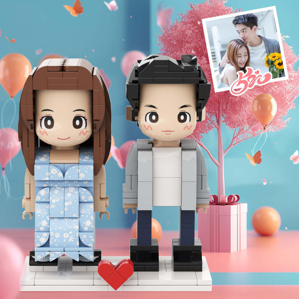 Surprise Gifts with Two Duddu Brick Figures Unique expression of love: Handmade DIY with double Duddu Brick Figures photo Duddu Brick Figures customization for couples. - My Custom BrickHeadz