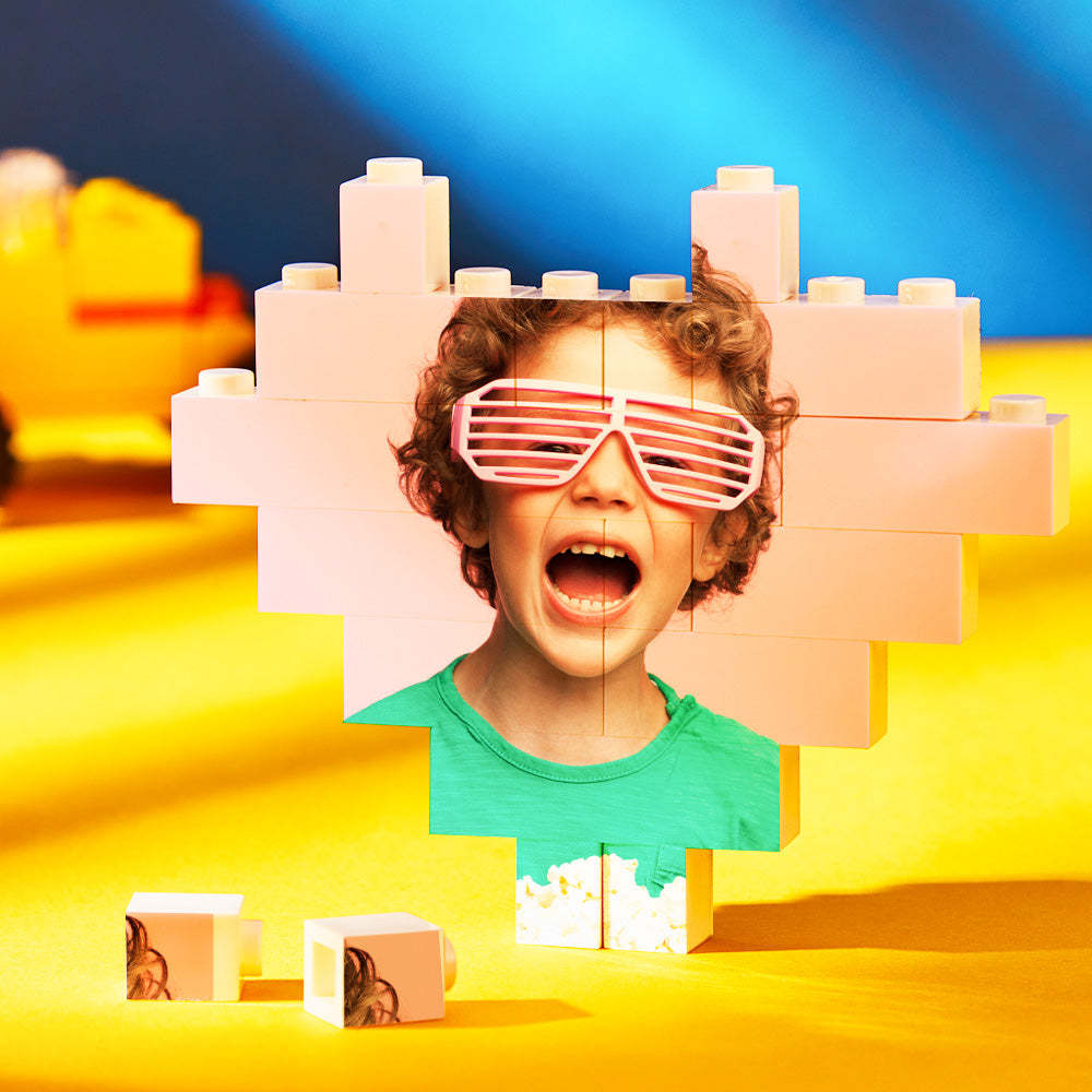 Custom Building Block Puzzle Personalized Printed Heart Block - GiftLab