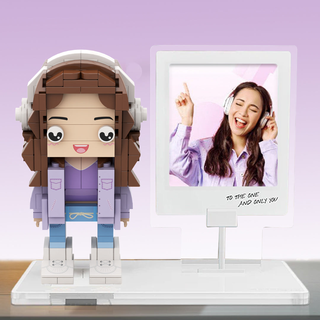 Customized Full Body Brick Figures Customizable 1 Person Custom Brick Figures Small Particle Block Toy Brick Me Interlocking Plastic Toy For Music Lover