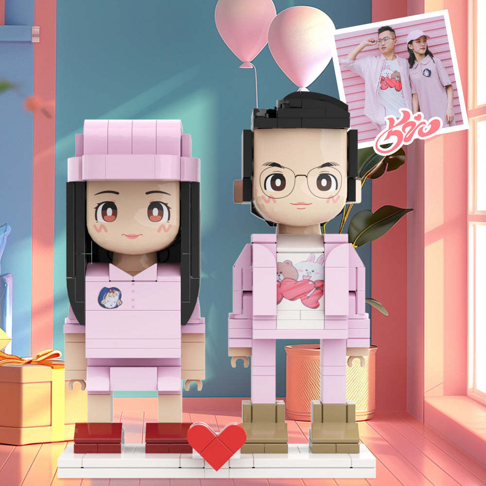 Creative Couple Gifts: Customized double Duddu Brick Figures photo Duddu Brick Figuress, romantic expressions, realizing the appearance of love, surprise Duddu Brick Figures gifts. - My Custom BrickHeadz