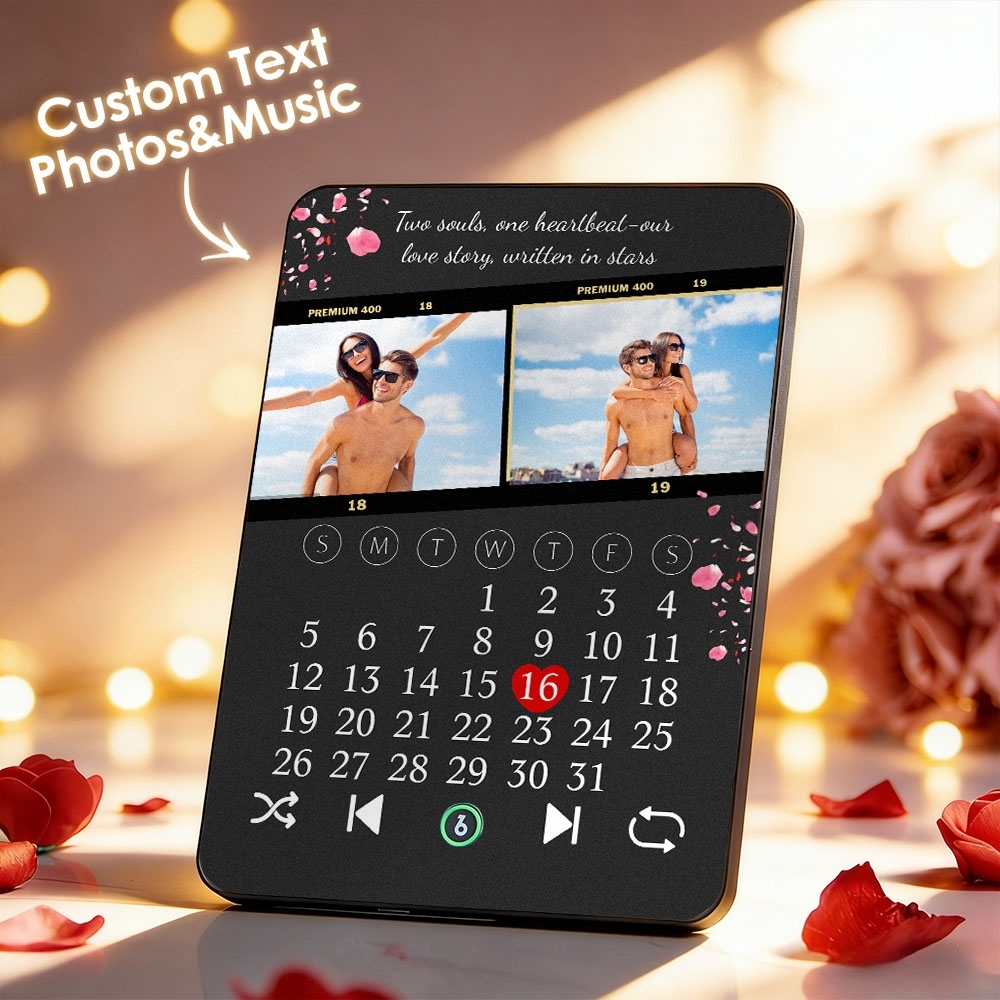 Custom Music Photo Plaques Personalized Music Plaque Can Play Songs Gift for Lover - MyCustomBrickFigures