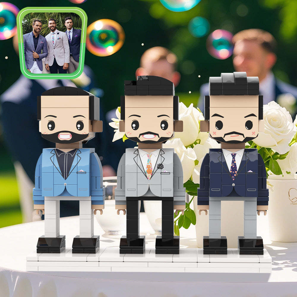 Wedding Souvenir For Best Man Full Customized 3 People Full Custom Brick Figures Custom Brick Figures For Anniversary - My Custom BrickHeadz
