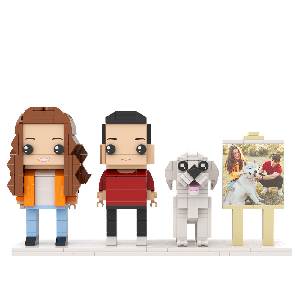 Personalized 1 People Fully Body People With Dog and Cat Pets Family Gifts