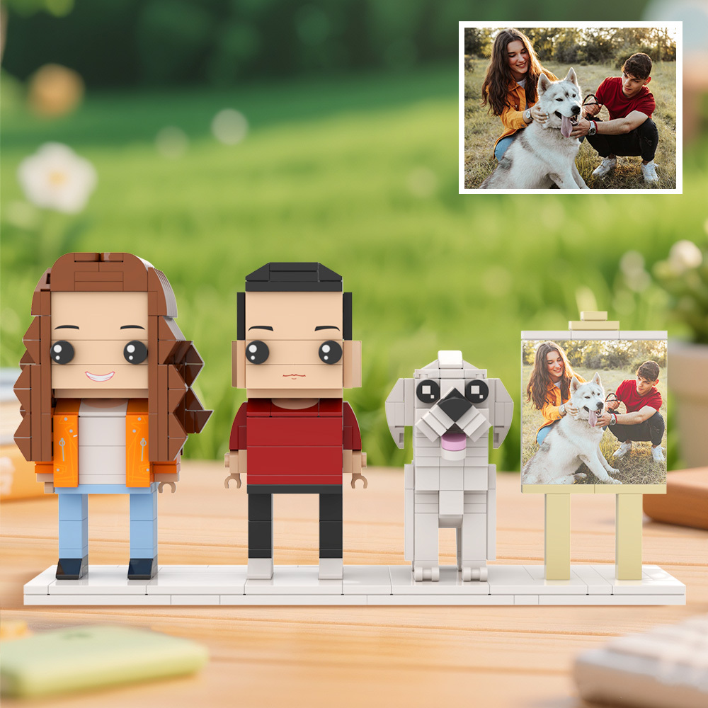 Personalized 1 People Fully Body People With Dog and Cat Pets Family Gifts