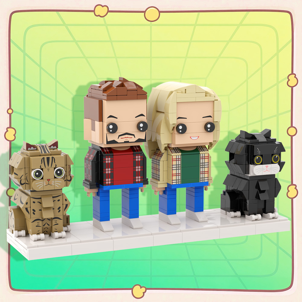 Personalized 1 People Fully Body People With Dog and Cat Pets Family Gifts
