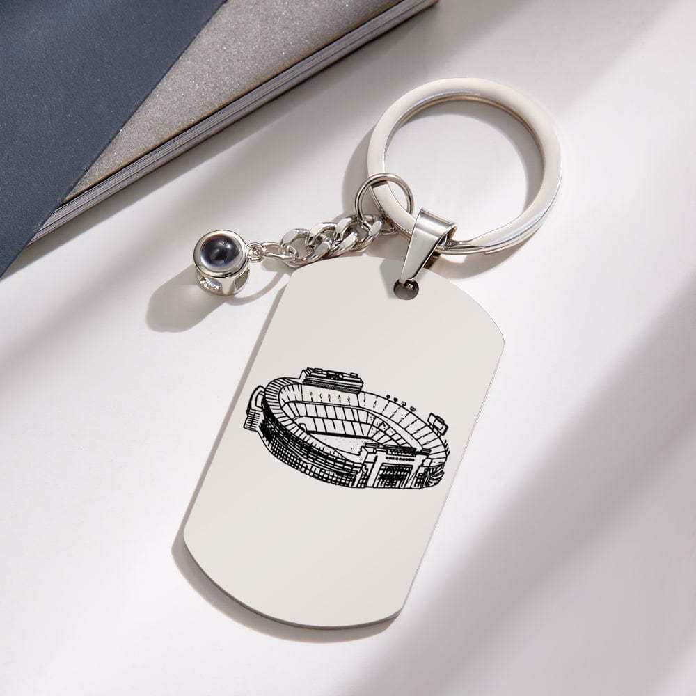 Neyland Stadium Projection Keychain Personalized Keychain with Team Slogan Gift for Sports Lover - Giftlab