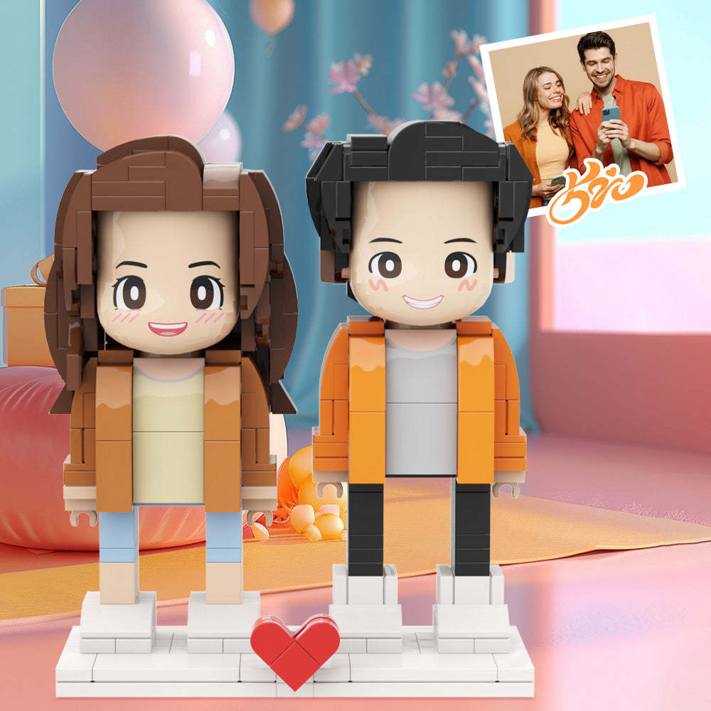Surprise Gifts with Two Duddu Brick Figures Customized photo figures, handmade DIY gifts with double Duddu Brick Figures expressing love through handmade craftsmanship. - My Custom BrickHeadz