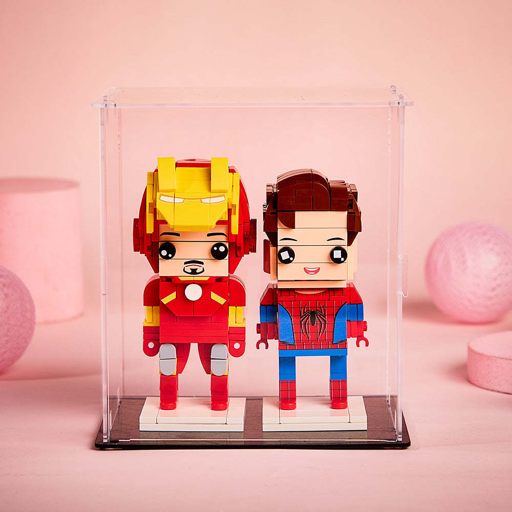 (No Brick Figures) 2 People Brick Figure Acrylic Anti-dust Cover
