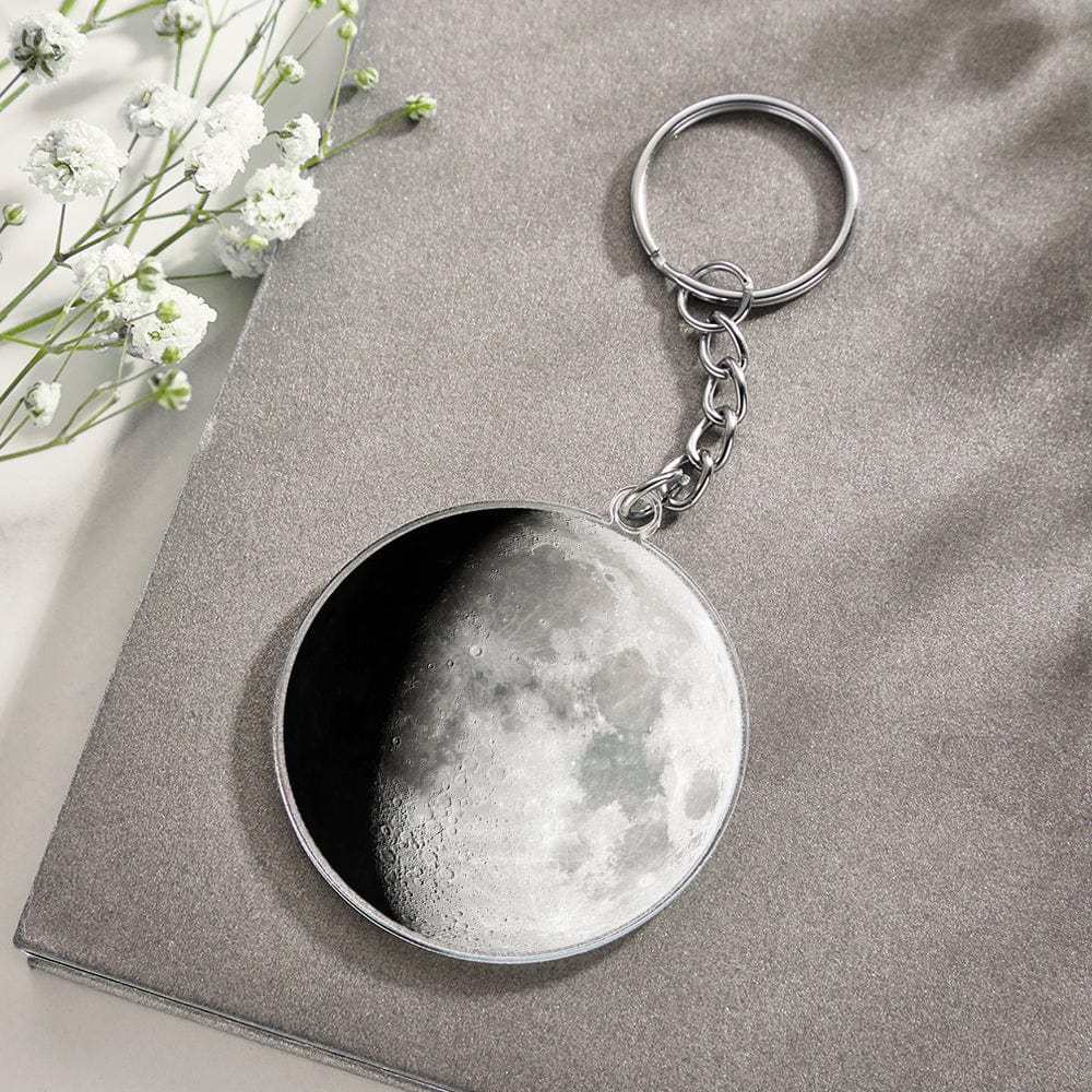 Custom Moon Phase Keychain Personalized Anniversary Gift for Him Birthday Gift for Man - Giftlab