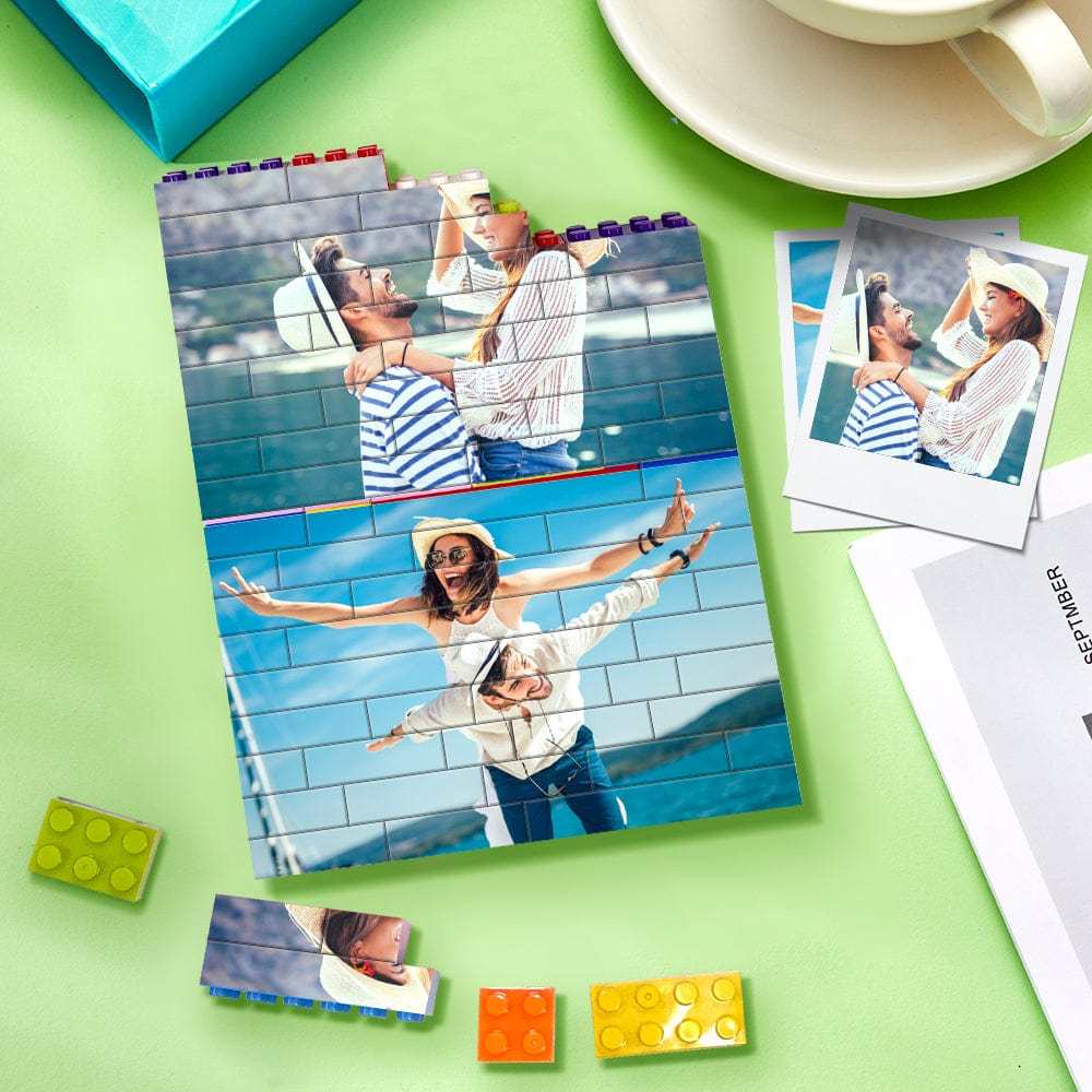 Christmas Gifts Custom Building Brick Colors Photo Block Brick Puzzles Gifts For Family - Giftlab