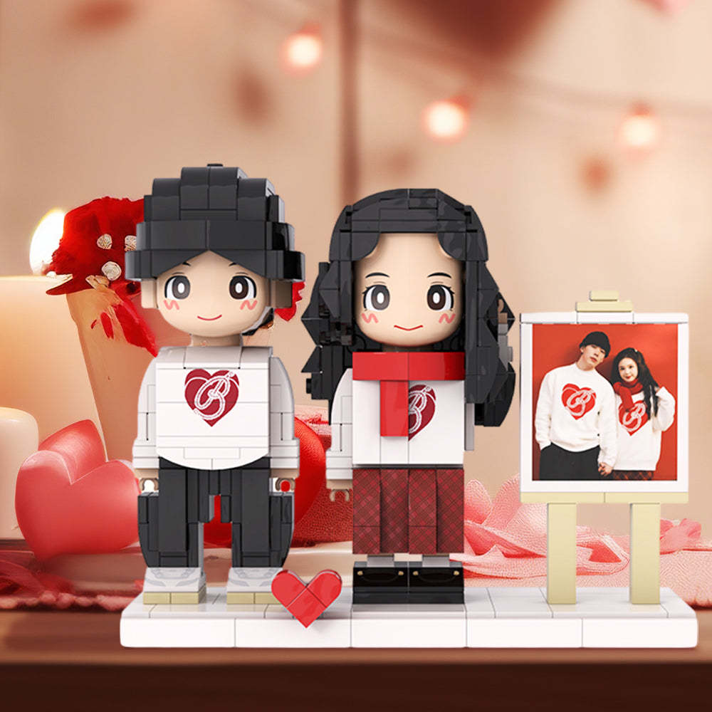 Creative Gifts for Couples: Customized double Duddu Brick Figures picture frames, personalized birthday gifts, and Duddu Brick Figures - My Custom BrickHeadz