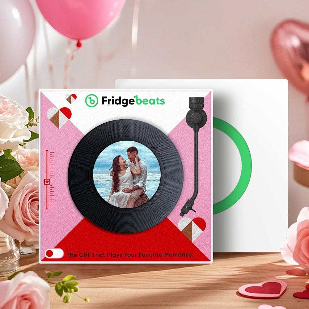 Custom Music & Photo Fridge Magnet Can Customize 1-6 Vinyl and Songs - GiftLab