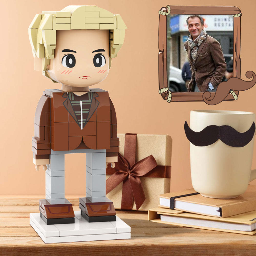 Full Body Duddu Brick Figures Customizable 1 Person Custom Brick Figures Small Particle Block Toy Brick Me Figures For My Classic Old Man On Father’s Day