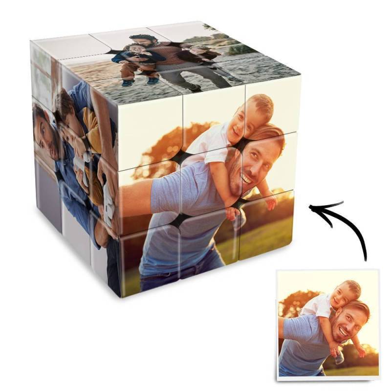 Father's Day Gifts Custom Rubic's Cube Personalized Multi Photo Rubic's Cube Gift For Dad - GiftlabUS