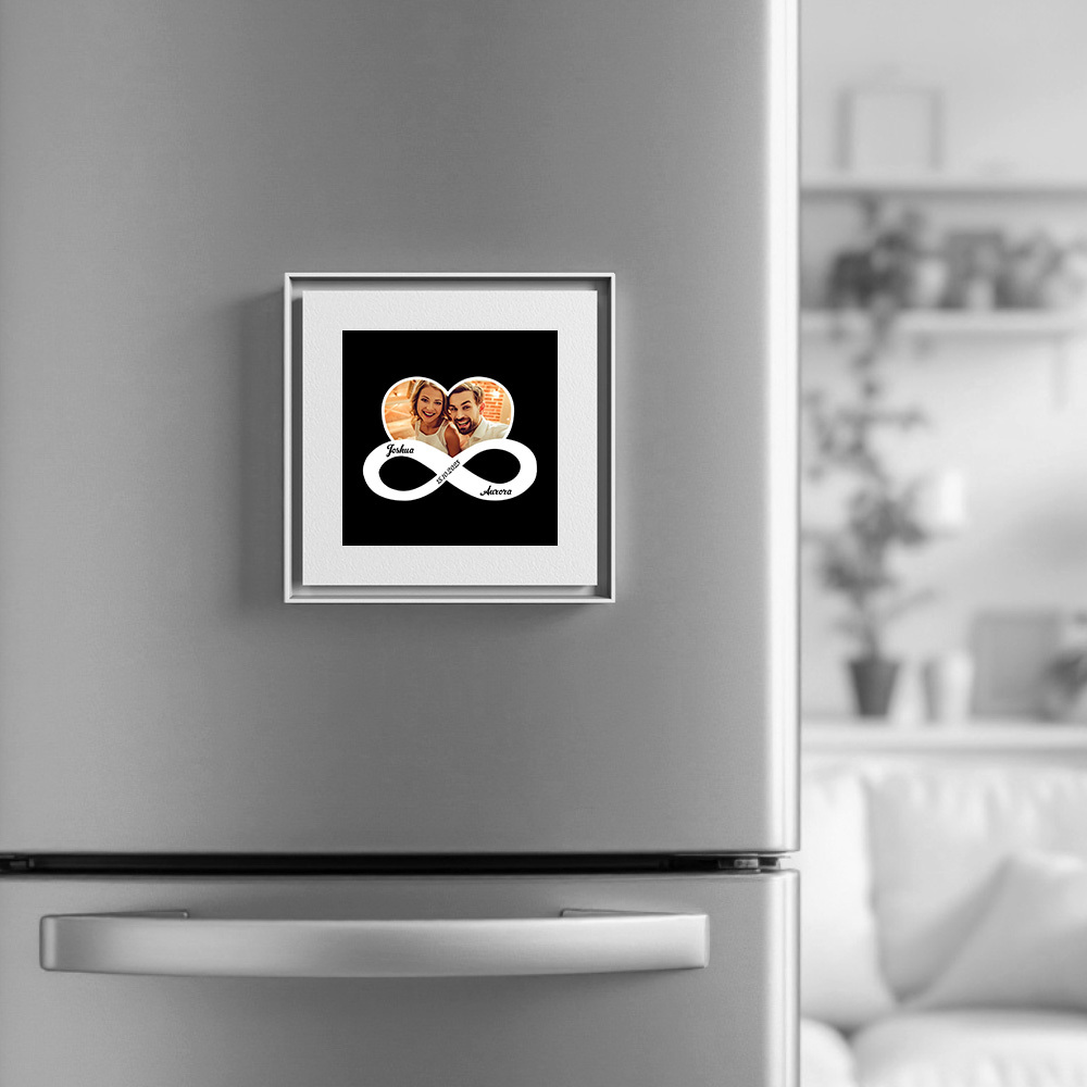 Custom Music & Photo Fridge Magnet Can Customize 1-6 Frame Art and Songs Infinite Symbols Infinite Love