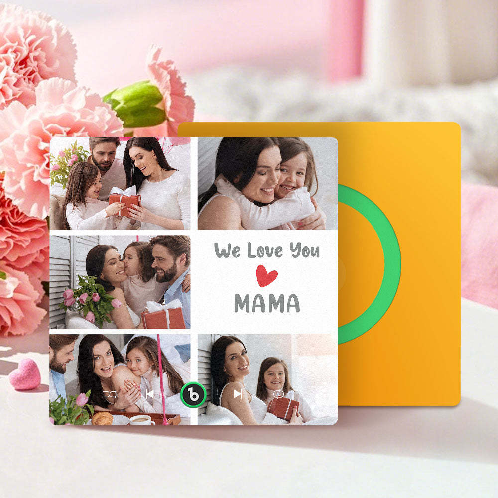 Personalised Music Fridge Magnets That Plays Music with 5 Photos Mother's Day Gifts for Mum We Love You MAMA - Fridgebeats