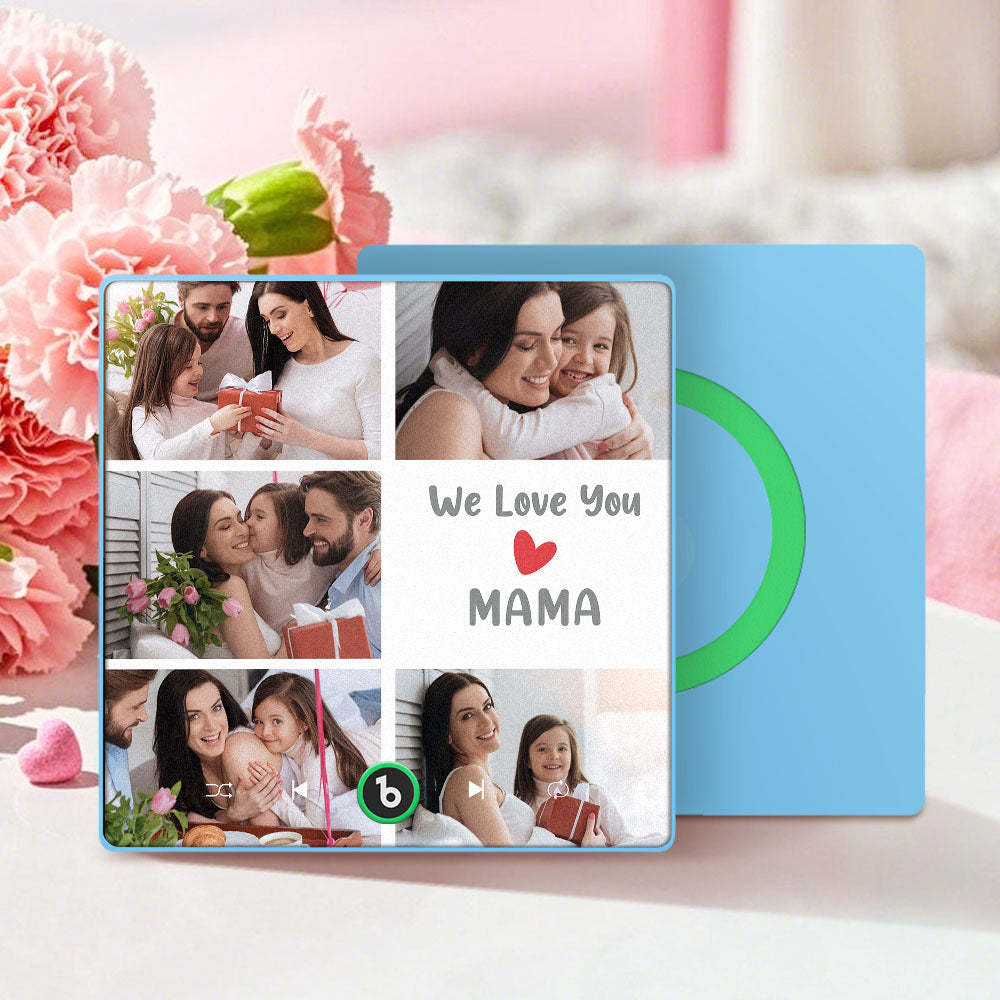 Personalised Music Fridge Magnets That Plays Music with 5 Photos Mother's Day Gifts for Mum We Love You MAMA - Fridgebeats
