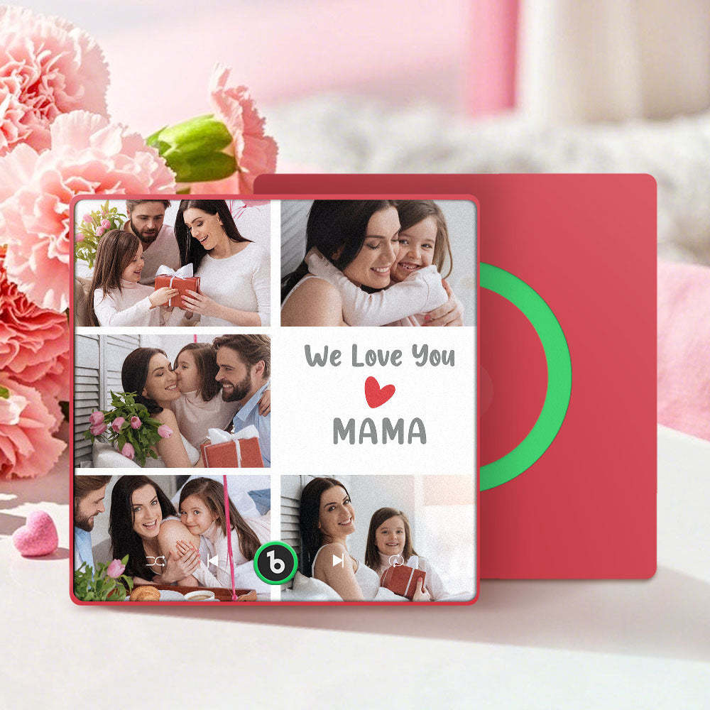 Personalised Music Fridge Magnets That Plays Music with 5 Photos Mother's Day Gifts for Mum We Love You MAMA - Fridgebeats
