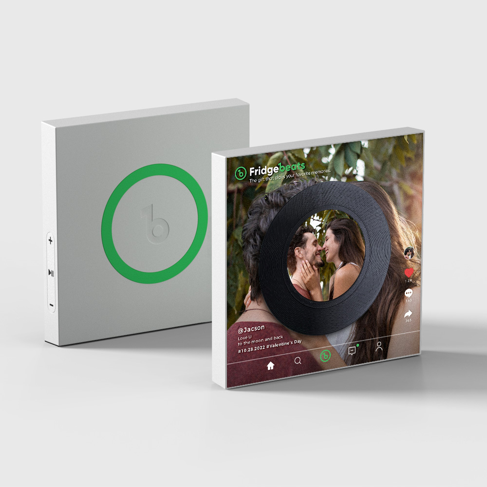 Custom Music Fridge Magnet Supports 1-6 Songs Personalized Photo Fridge Magnets Anniversary Gift for Couple