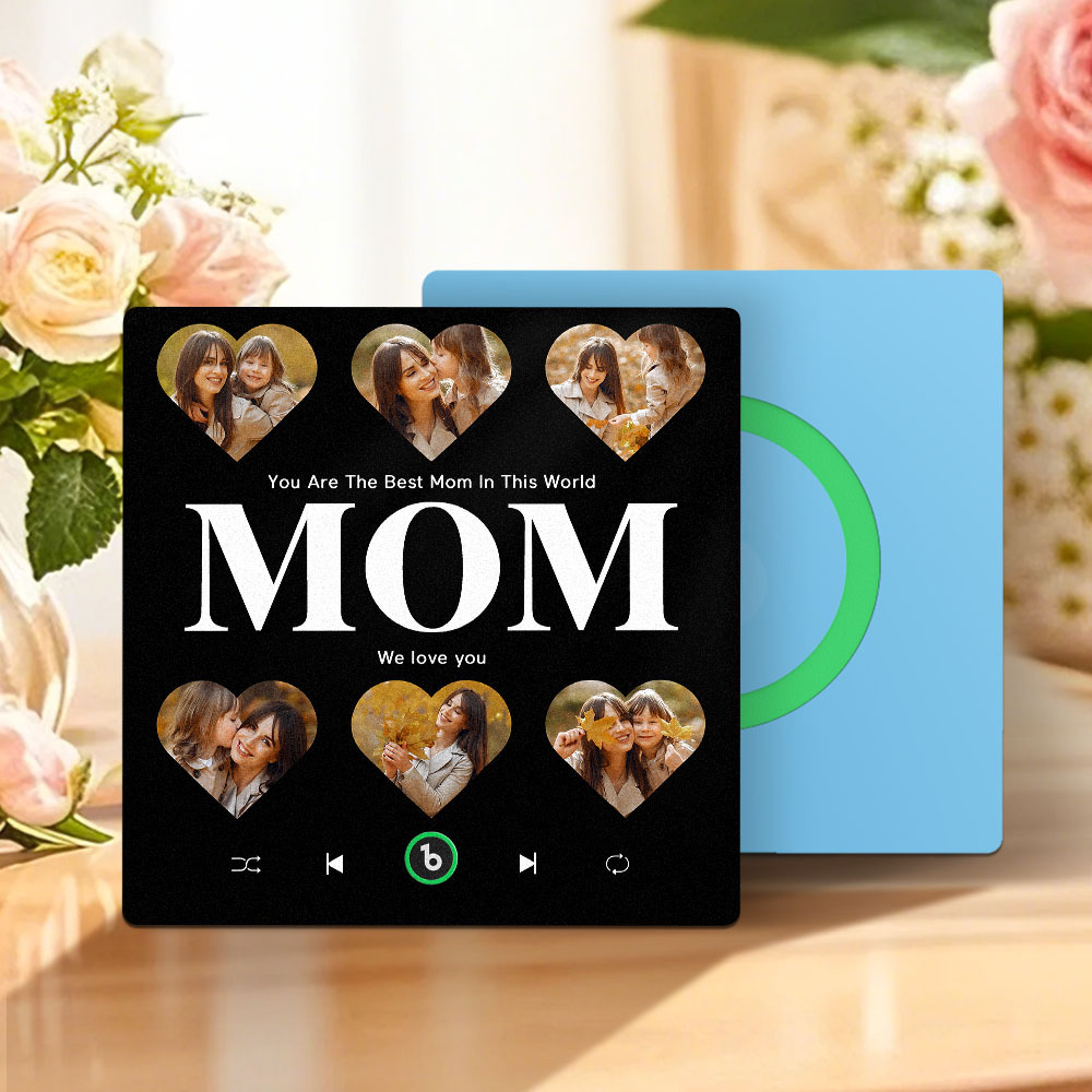 Custom Music & Multi Photo Fridge Magnet Personalized  Fridge Magnet Mother's Day Gift