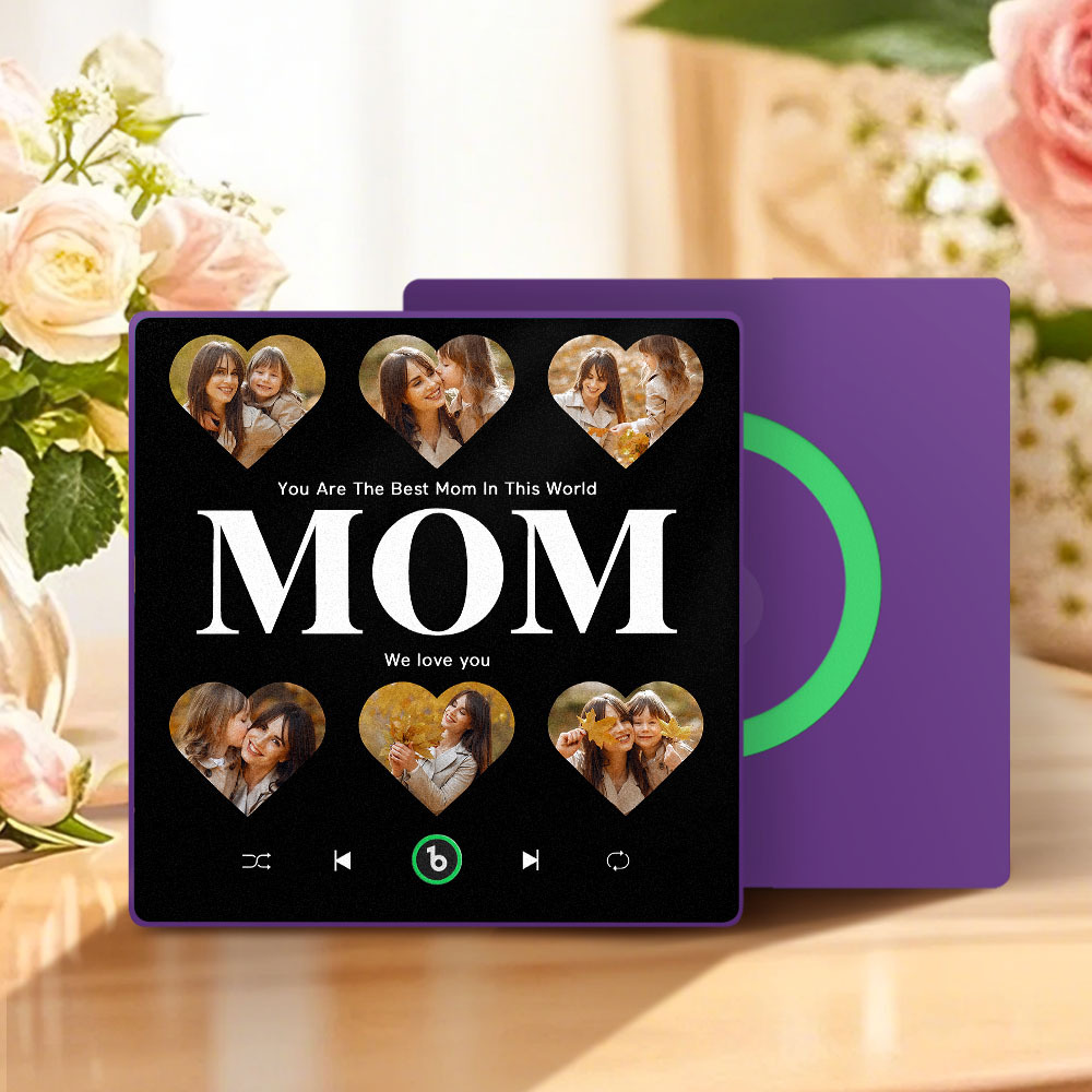 Custom Music & Multi Photo Fridge Magnet Personalized  Fridge Magnet Mother's Day Gift
