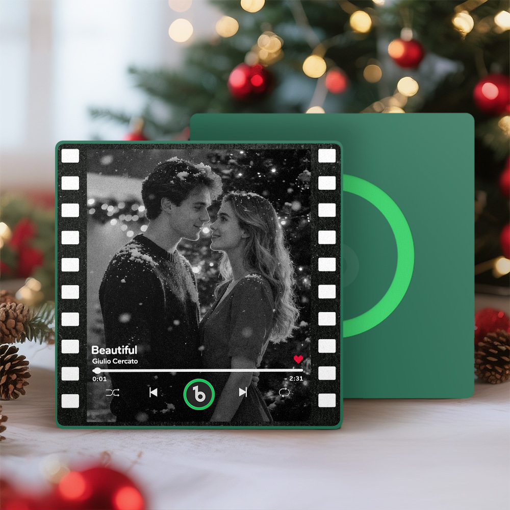 Custom Music Fridge Magnets Vintage Movie Colorful Frame Album Fridge Magnet Can Play Songs Christmas Gift for Couples - MyCustomBrickFigures