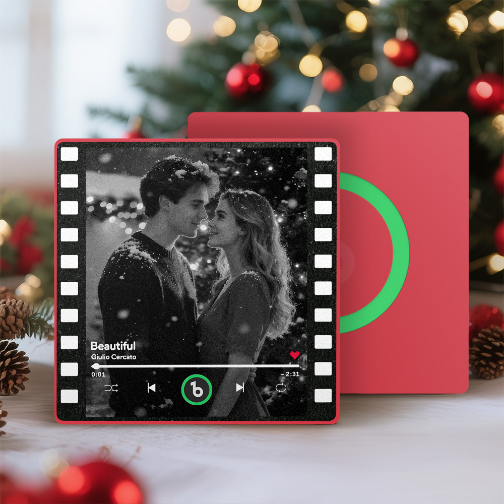 Custom Music Fridge Magnets Vintage Movie Colorful Frame Album Fridge Magnet Can Play Songs Christmas Gift for Couples - MyCustomBrickFigures