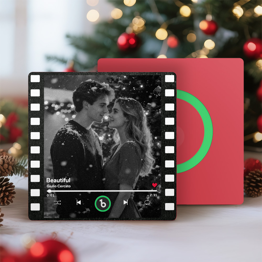 Custom Music Fridge Magnets Vintage Movie Colorful Frame Album Fridge Magnet Can Play Songs Christmas Gift for Couples - MyCustomBrickFigures