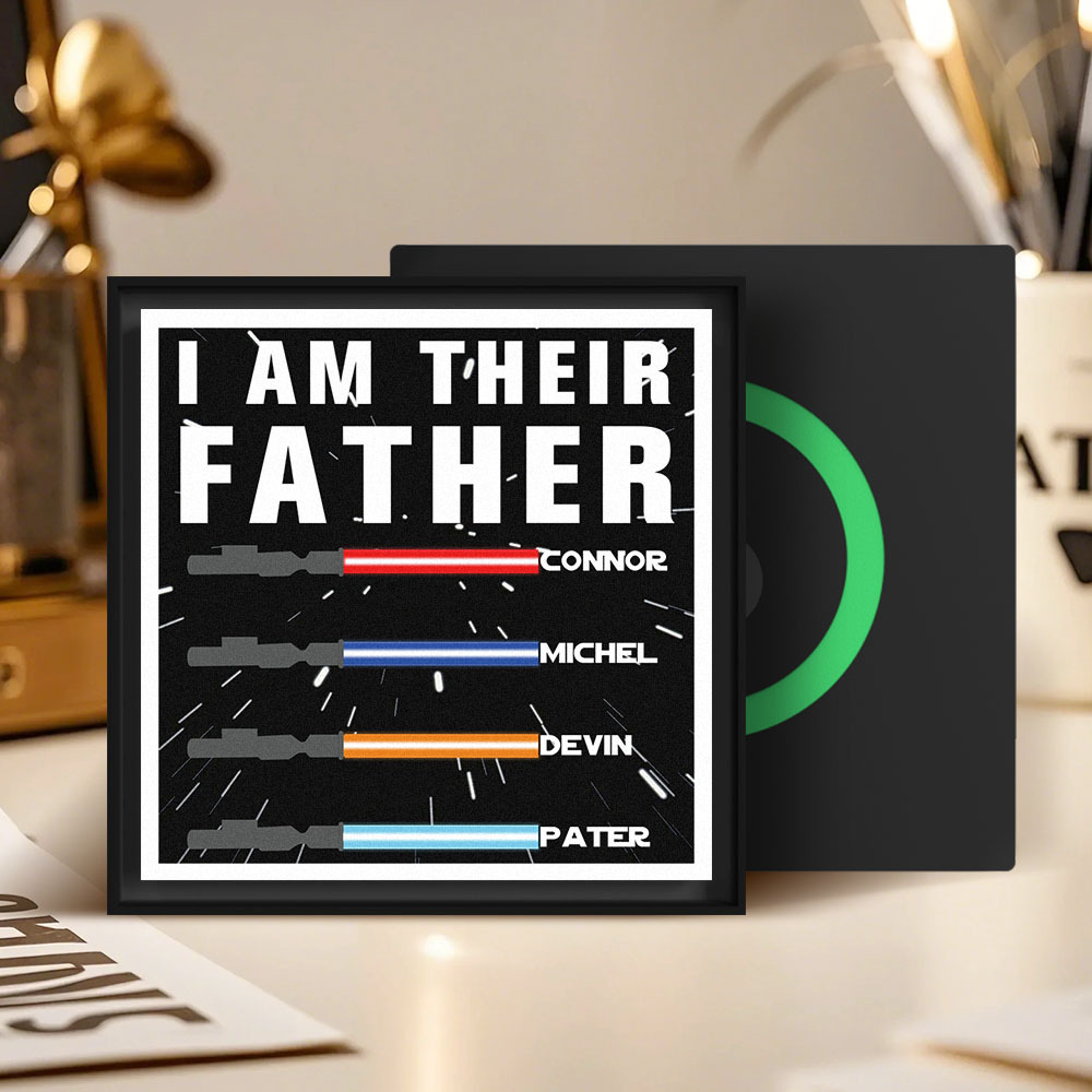 Personalized  I AM THEIR FATHER Light Saber Music Fridge Magnet Gift for Father