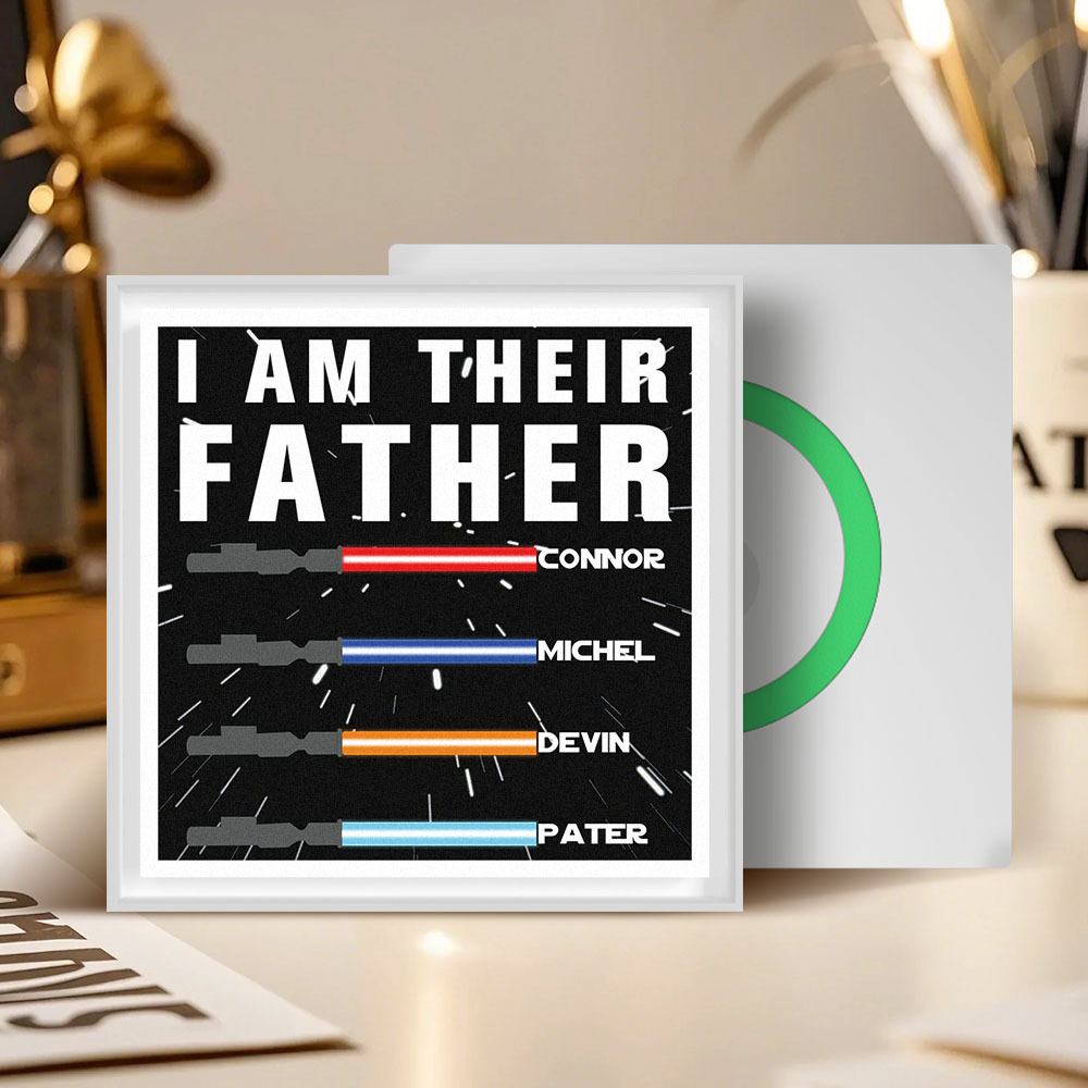 Personalized  I AM THEIR FATHER Light Saber Music Fridge Magnet Gift for Father