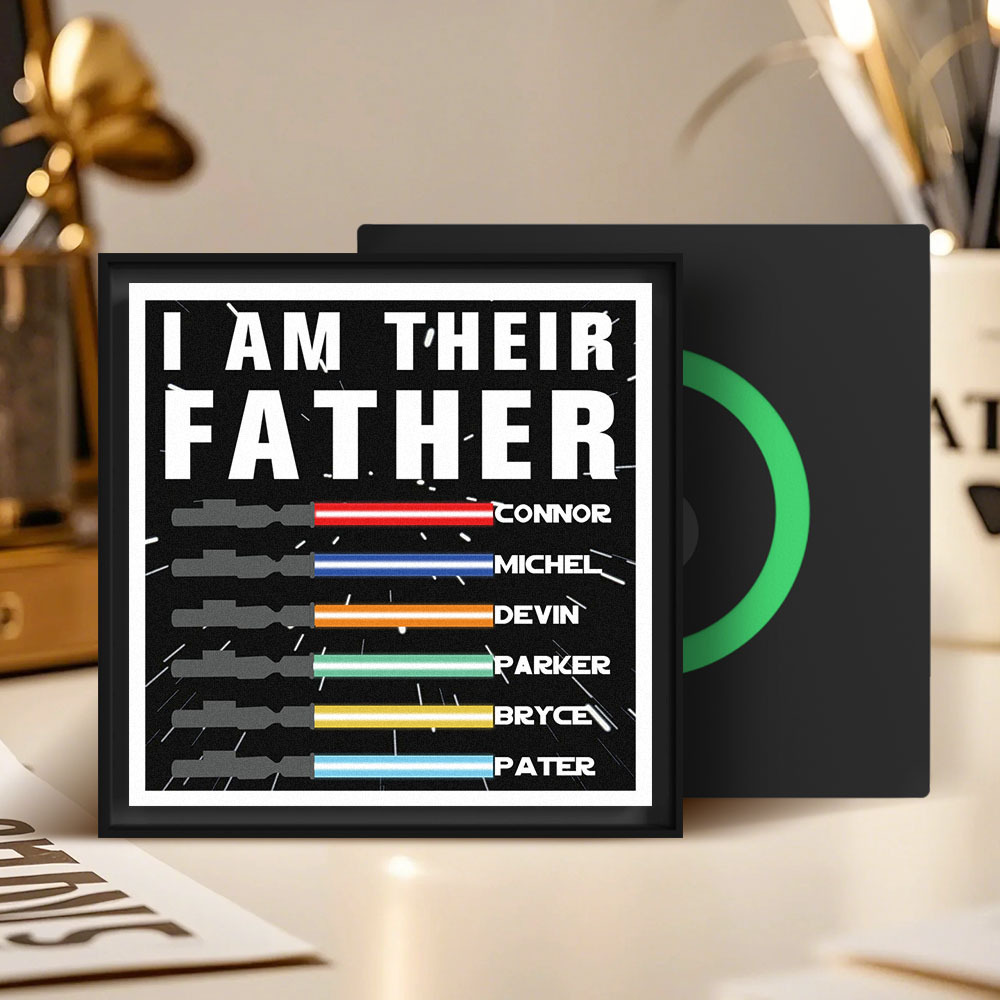 Personalized  I AM THEIR FATHER Light Saber Music Fridge Magnet Gift for Father