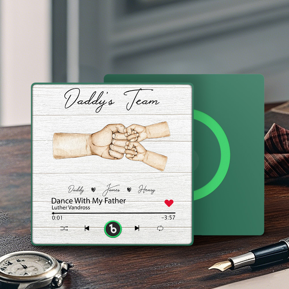 Custom Daddy Team Music Fridge Magnet Gift for Father