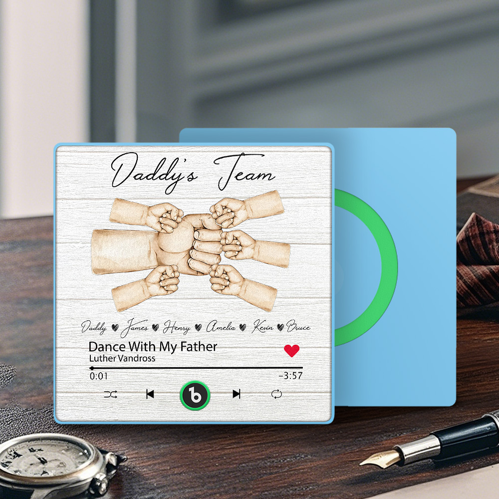 Custom Daddy Team Music Fridge Magnet Gift for Father